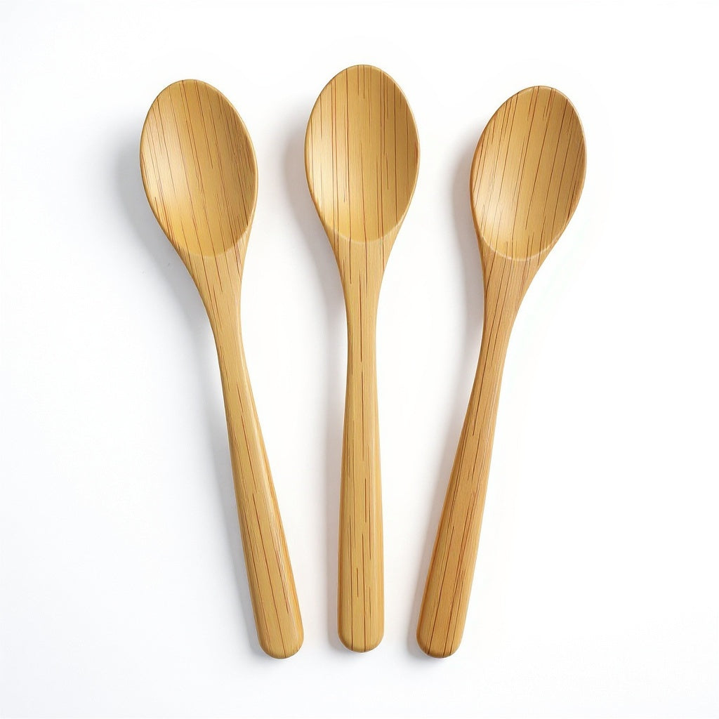 Bamboo Wooden Spoon Set – Splinter-Resistant, 12-inch, Natural