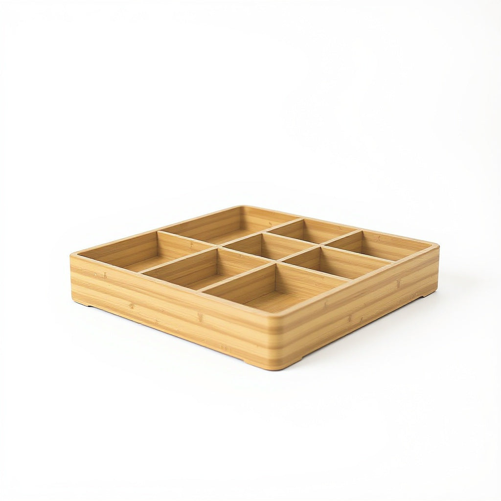 Bamboo Cutlery Organizer – 18-Inch Expandable, Non-Slip Base, Fits Standard Drawers