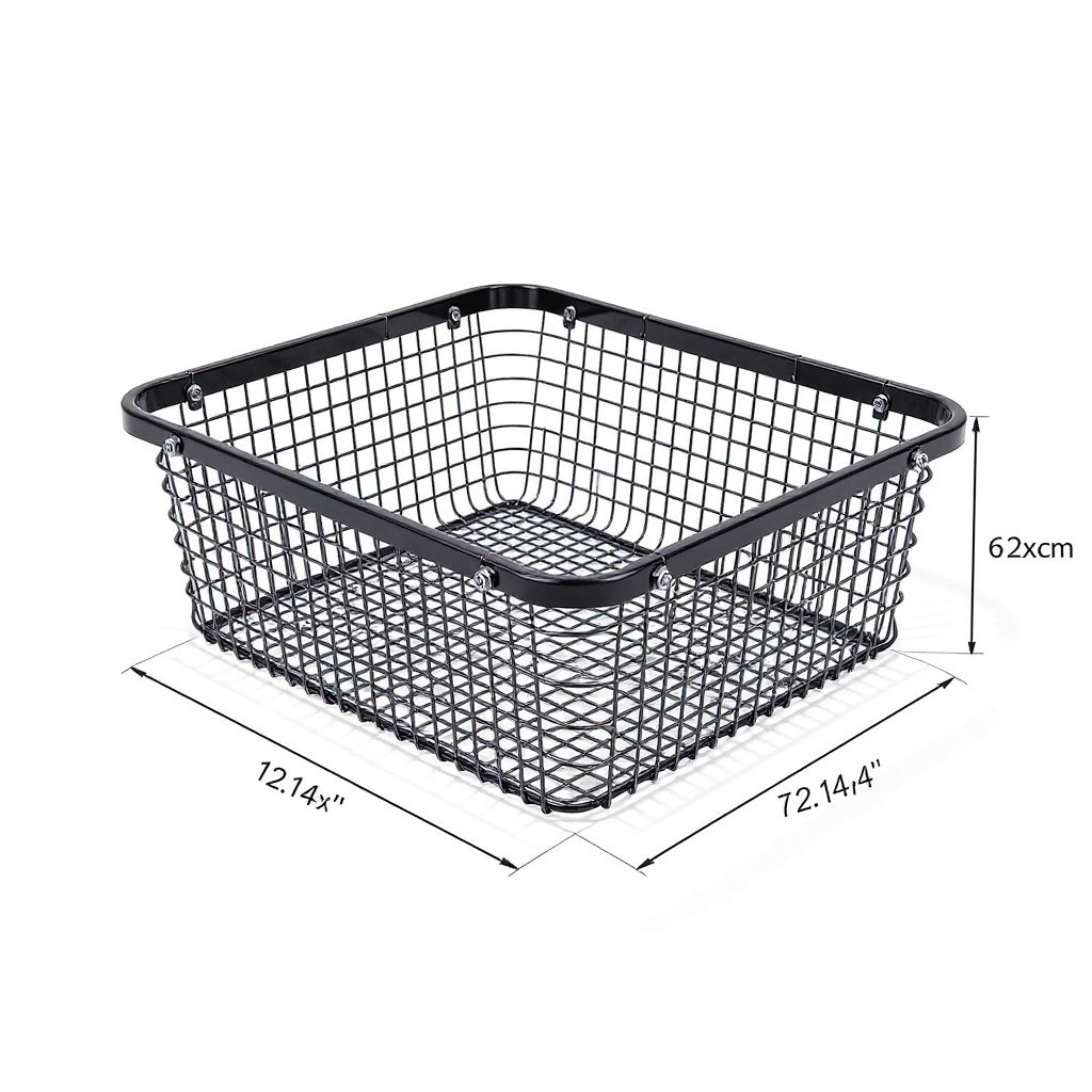 Metal Mesh Drawer Basket – 12 x 14 x 4 in, Black, Modern