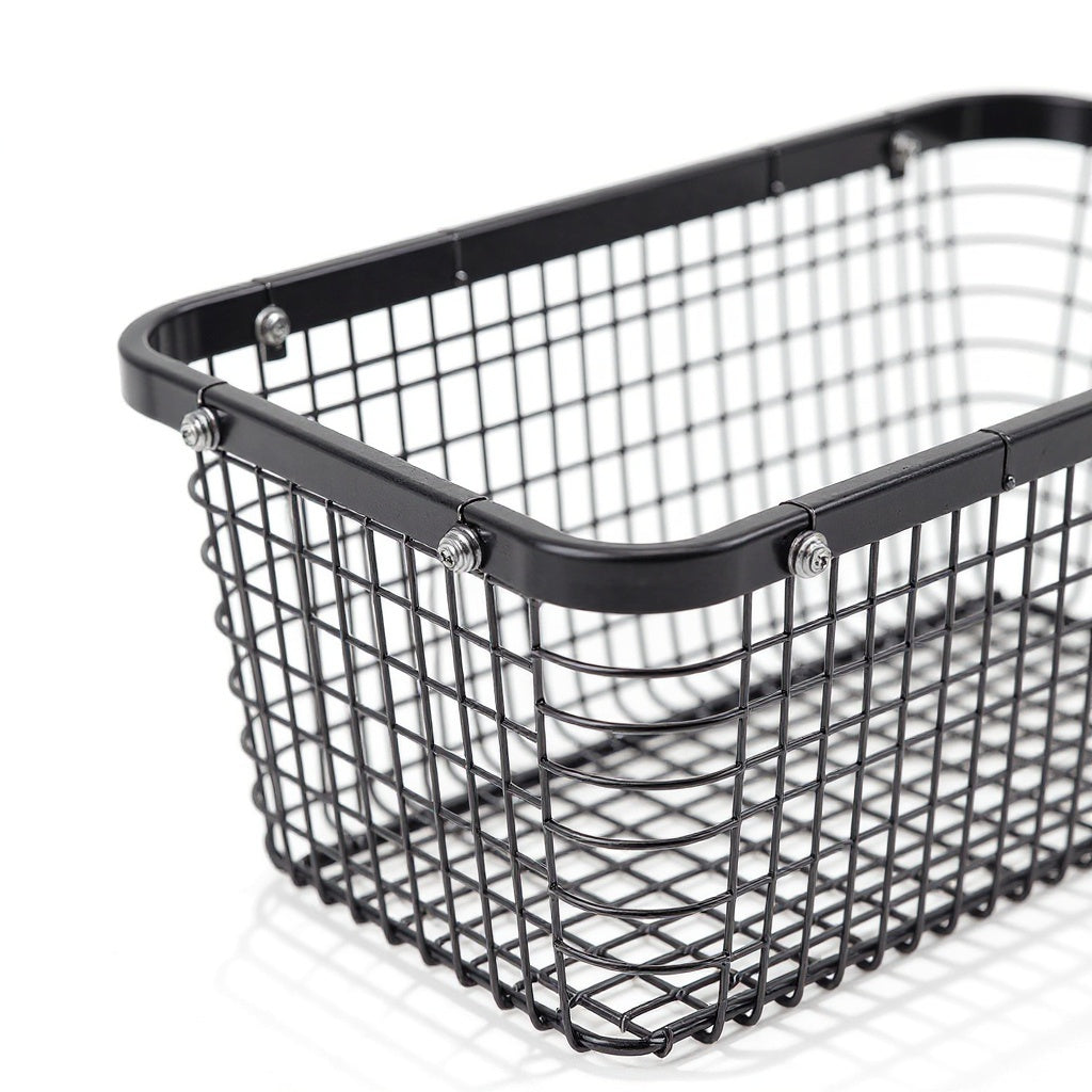 Metal Mesh Drawer Basket – 12 x 14 x 4 in, Black, Modern