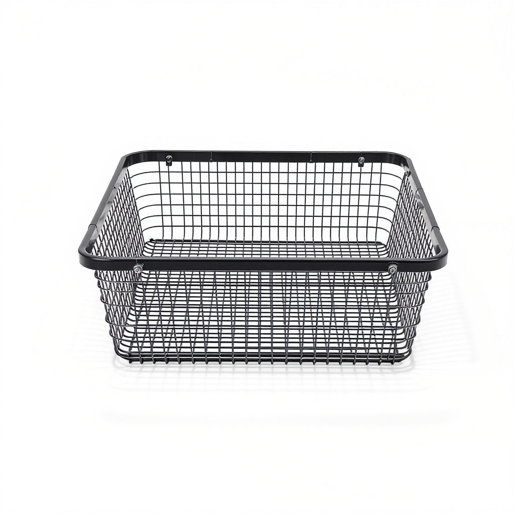 Metal Mesh Drawer Basket – 12 x 14 x 4 in, Black, Modern